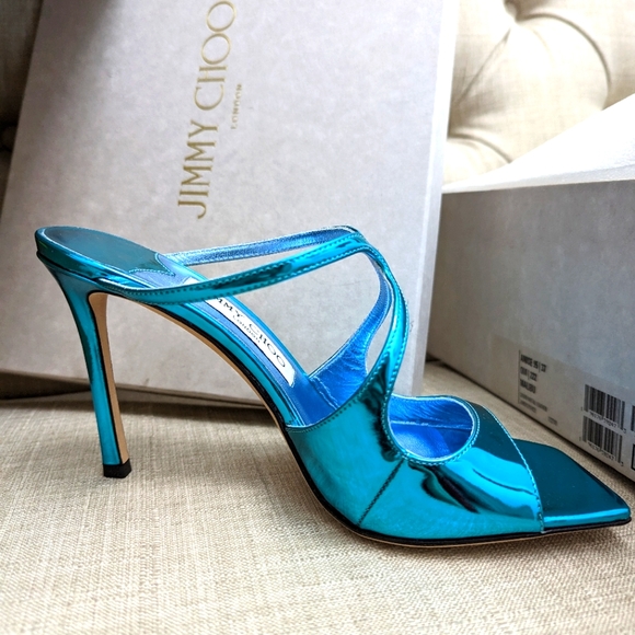 Jimmy Choo Shoes - Jimmy Choo Anise Metallic Leather Mules
